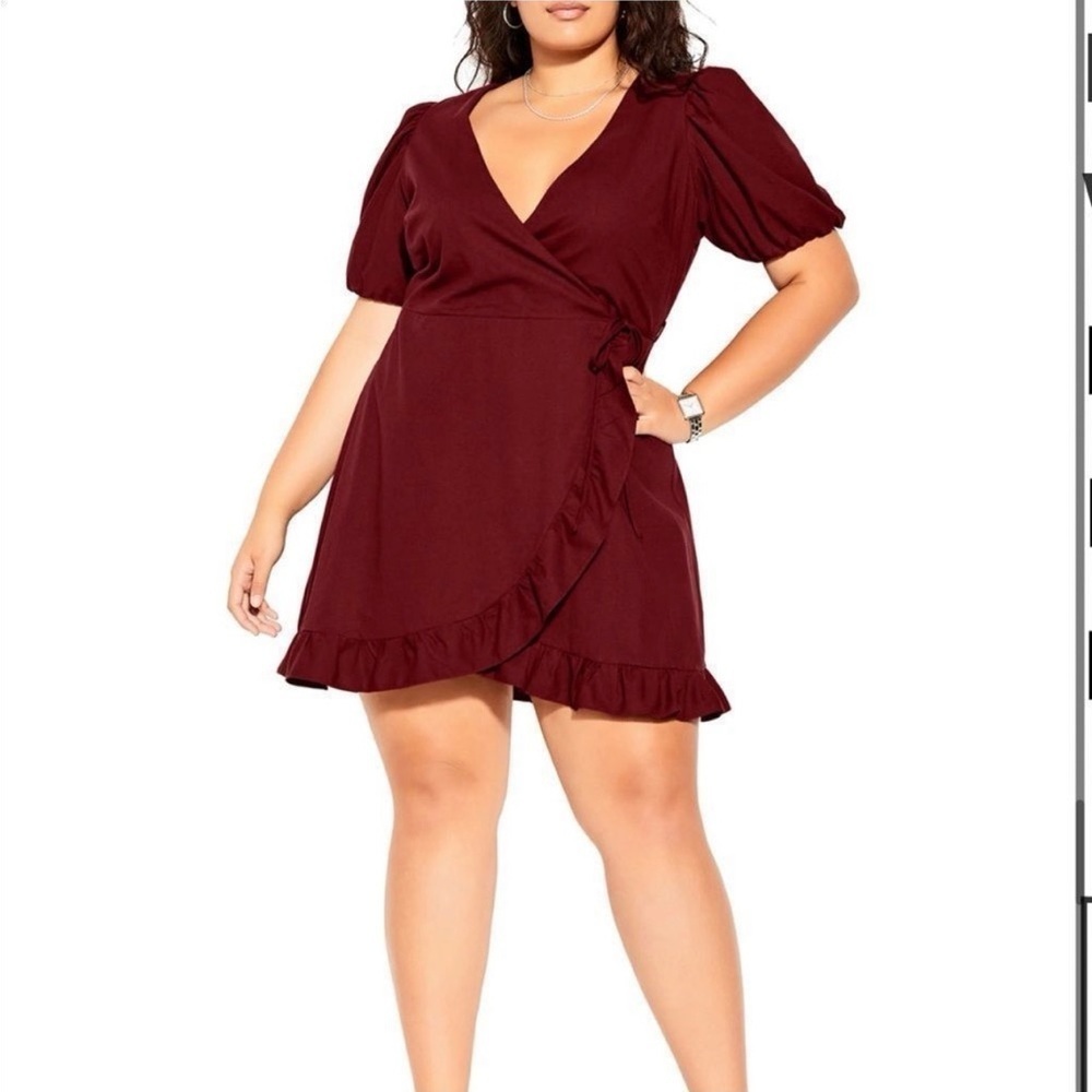NWT City Chic Dreams Ruffle Wrap Dress Size XXL/ 24